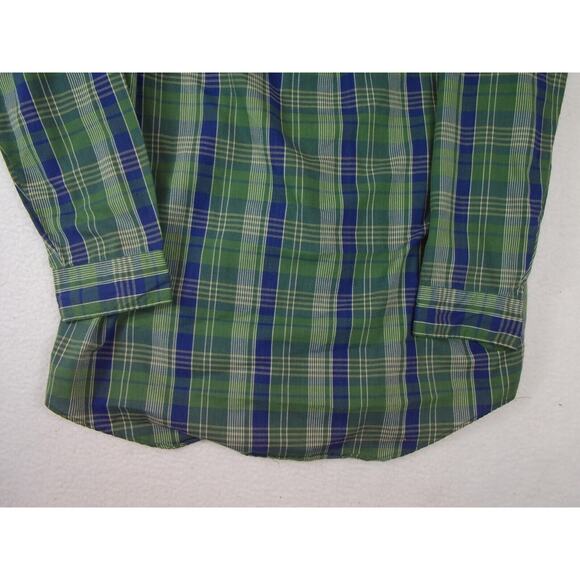 Saddlebrook Mens Long Sleeve Button Down Green Paid Shirt Size XLT - Picture 7 of 9